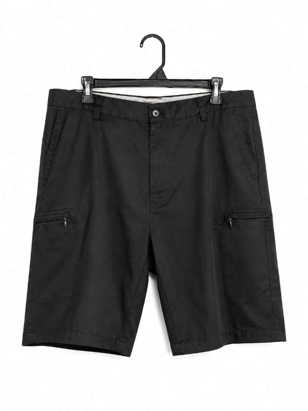 IZOD Golf PerformX Shorts Mens 36 Black Cargo Zip Pockets Polyester Performance